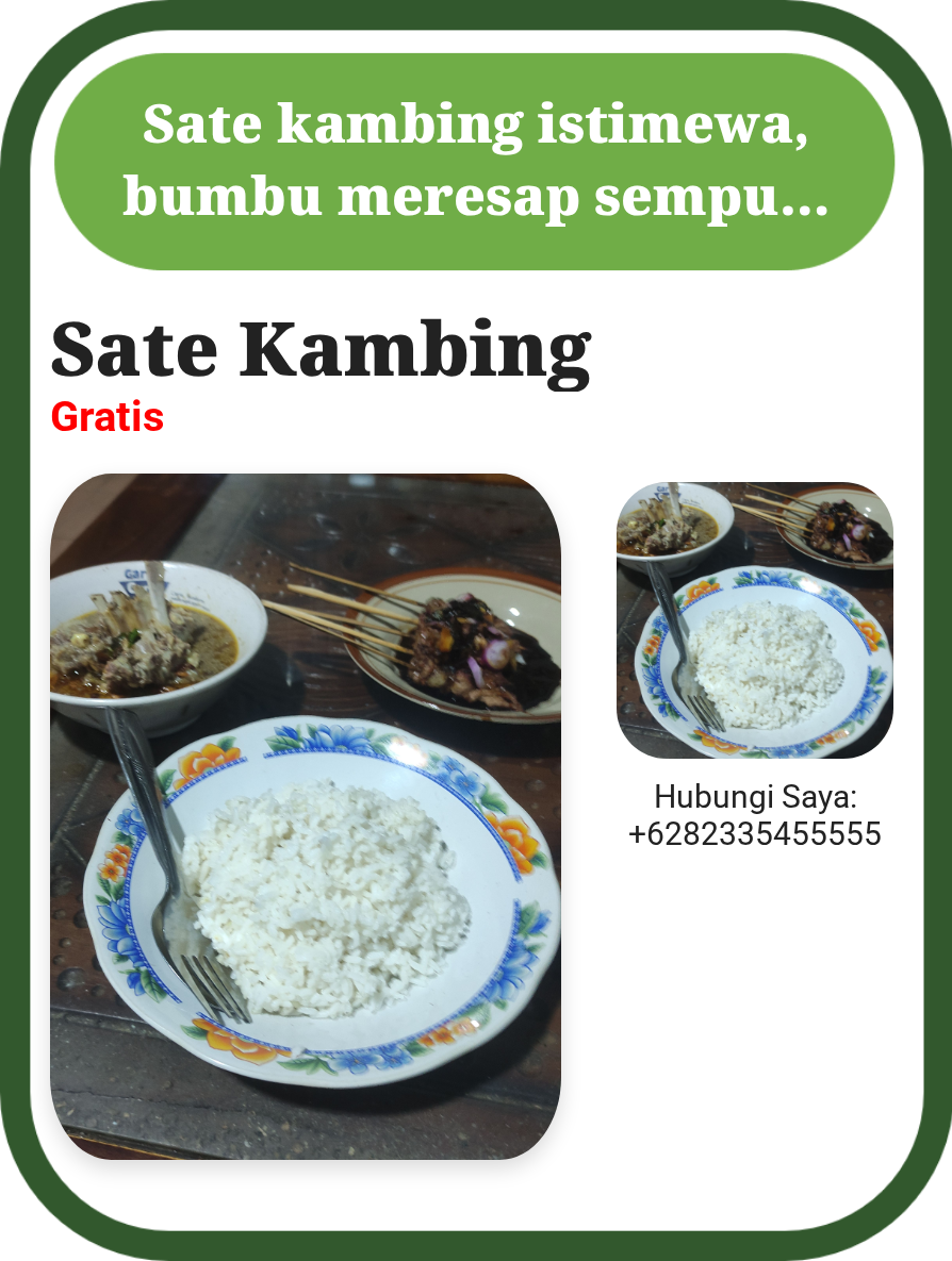 Promosi Sate Kambing Istimewa