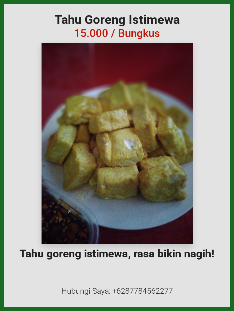 Tahu Goreng Istimewa