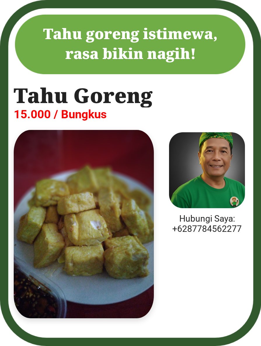 Promosi Tahu Goreng Istimewa