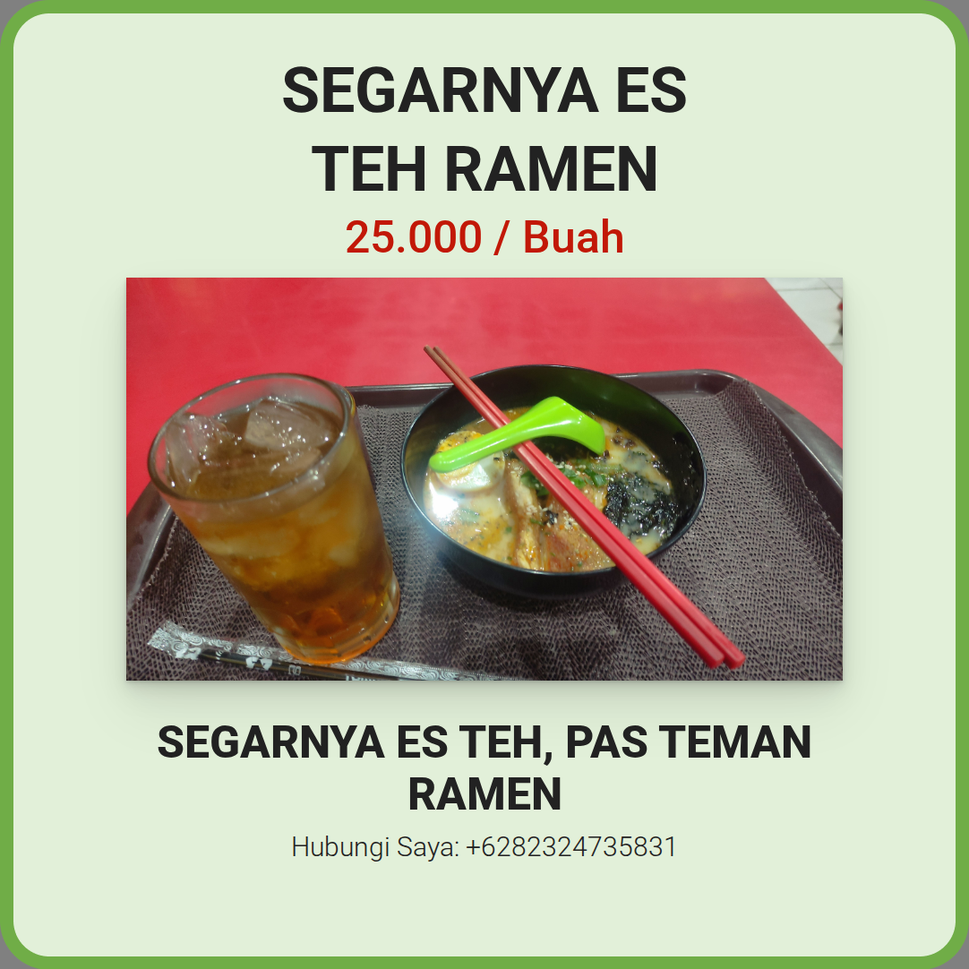 Segarnya Es Teh Ramen